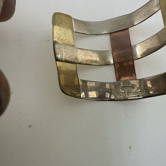 RLM Studio Robert Lee Morris Bracelet Cuff Sterling Silver Copper Brass Woven - Picture 8 of 13